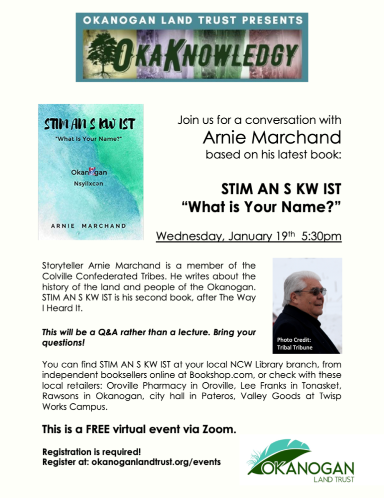 Join OkaKnowledgy: ARNIE MARCHAND “WHAT IS YOUR NAME?” Jan 19