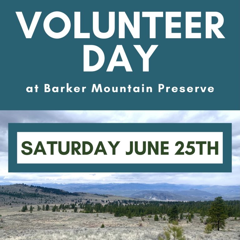 Volunteer with us! Saturday, June 25th at Barker Mountain
